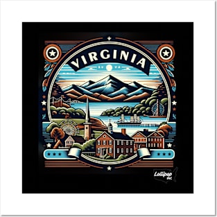 Virginia Reverie: Colonial Charm - American Vintage Retro style USA State Posters and Art